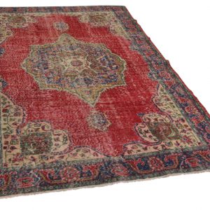 vintage vloerkleed rood 270cm x 184cm