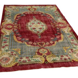 vintage vloerkleed, rood, 286cm x 183cm