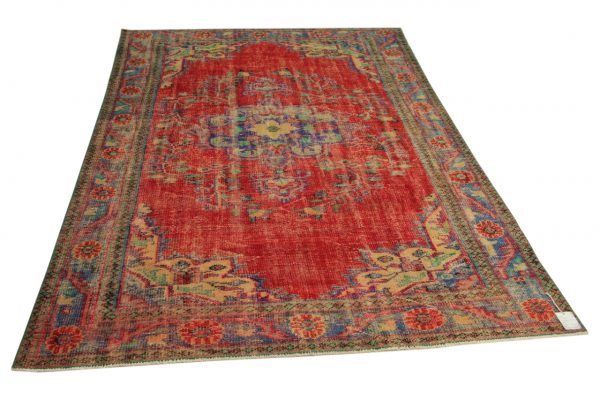 vintage vloerkleed, rood, 270cm x 183cm