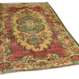 vintage vloerkleed rood, groen 298cm x 179cm