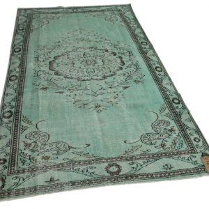 vintage vloerkleed mintgroen 284cm x 153cm