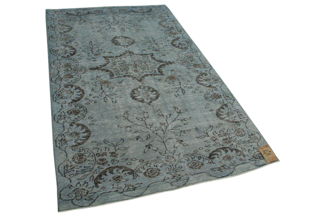 vintage vloerkleed jeansblauw 258cm x 157cm