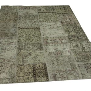 licht grijs patchwork vloerkleed 238cm x 169cm