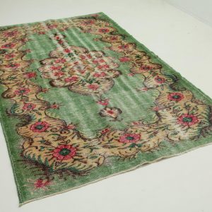 vintage vloerkleed groen 278cm x 167cm