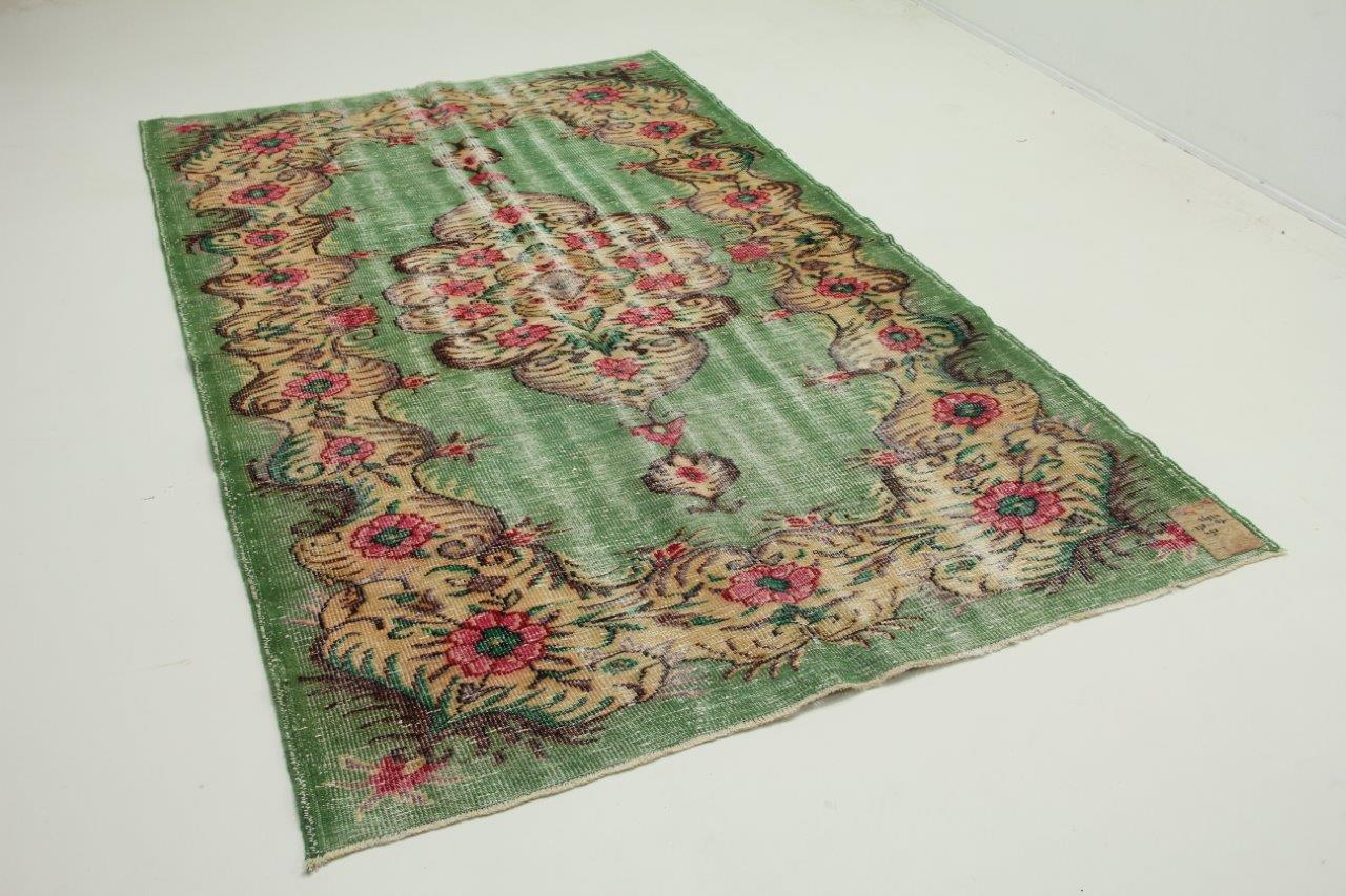 vintage vloerkleed groen 278cm x 167cm