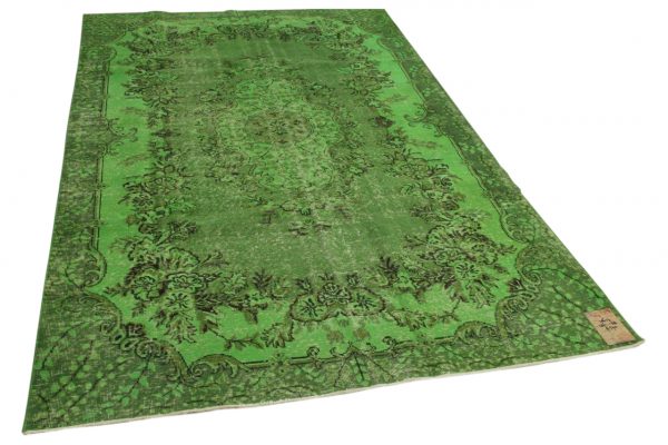 vintage vloerkleed groen 286cm x 188cm