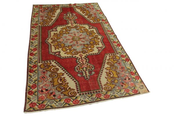 vintage vloerkleed rood 220cm x 134cm