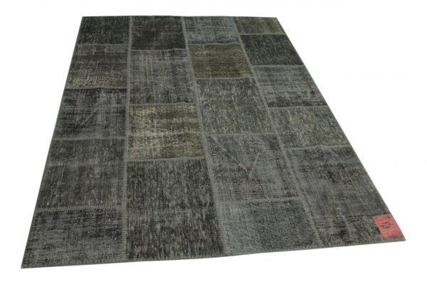 grijs patchwork vloerkleed 241cm x 171cm
