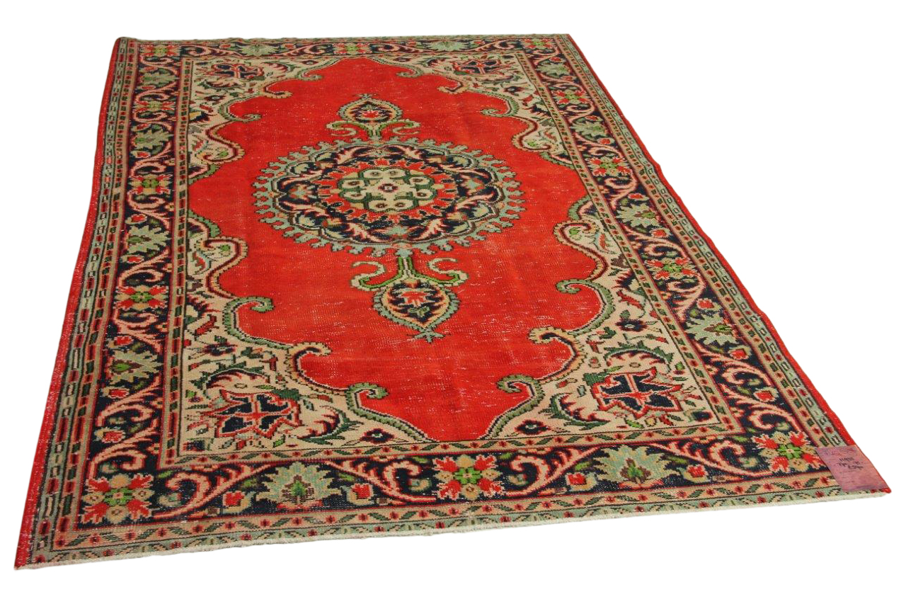 vintage vloerkleed rood 270cm x 175cm