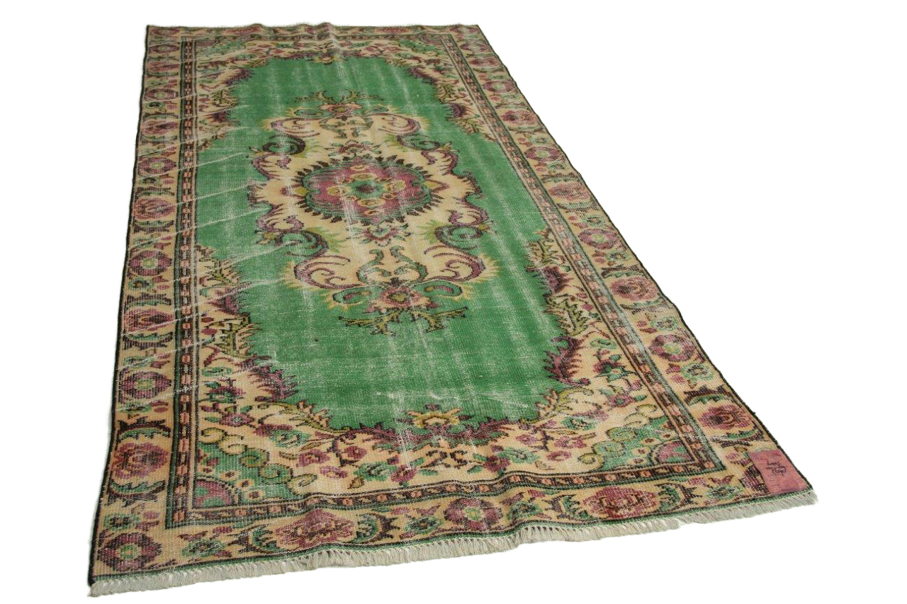 vintage vloerkleed groen 310cm x 169cm
