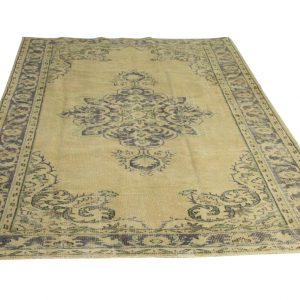 vintage vloerkleed met blauw 275cm x 190cm