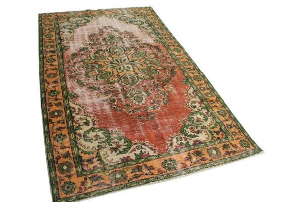 vintage vloerkleed rood bruin 265cm x 161cm