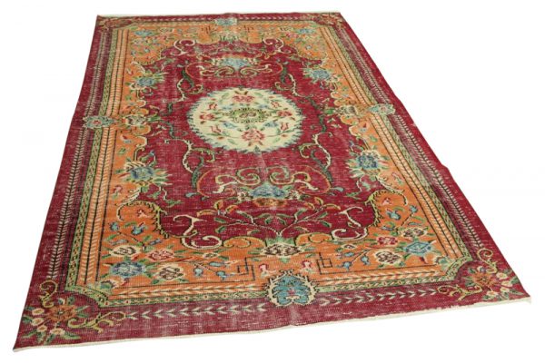 vintage vloerkleed rood, oranje 290cm x 187cm