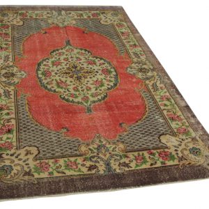 vintage vloerkleed roze, paars 304cm x 188cm