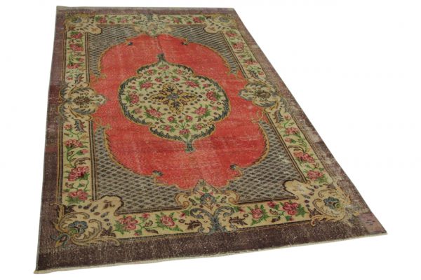 vintage vloerkleed roze, paars 304cm x 188cm