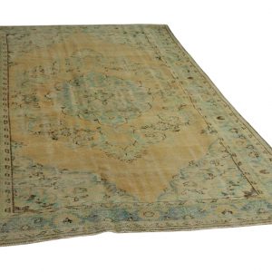 vintage vloerkleed zalm, blauw 294cm x 188cm