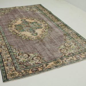 vintage vloerkleed paars, groen 280cm x 168cm