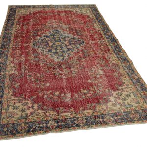 vintage vloerkleed rood 289cm x 177cm