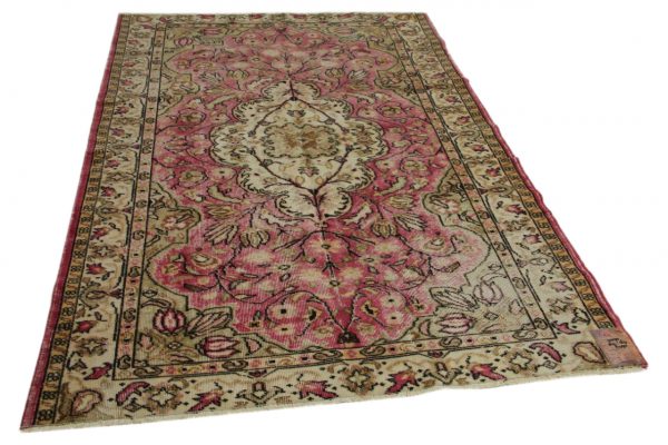 vintage vloerkleed roze 269cm x 167cm