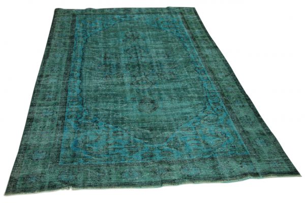 vintage vloerkleed zeegroen 283cm x 170cm