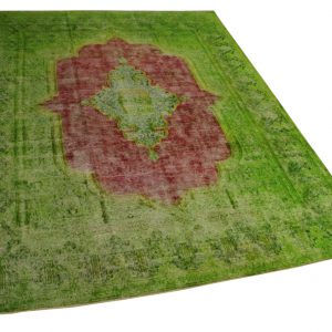 groen met rood vintage vloerkleed 378cm x 301cm