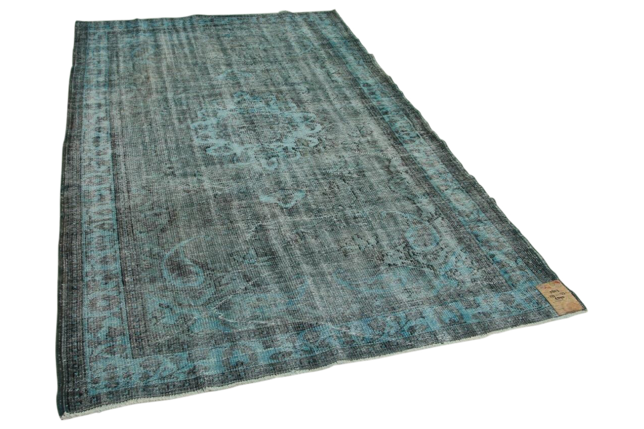 vintage vloerkleed blauw, groen 277cm x 173cm