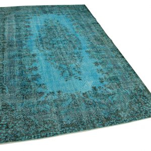 vintage vloerkleed blauw 295cm x 184cm