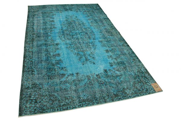 vintage vloerkleed blauw 295cm x 184cm