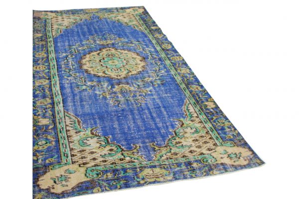 vintage vloerkleed blauw 276cm x 155cm