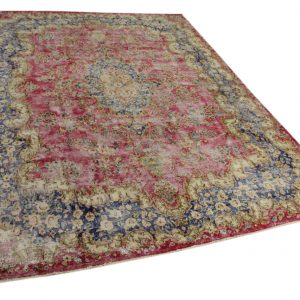 vloerkleed vintage, rood, donkerblauw 398cm x 294cm