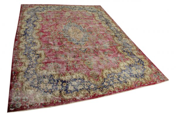 vloerkleed vintage, rood, donkerblauw 398cm x 294cm