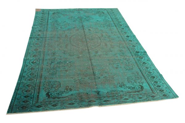 vintage vloerkleed zeegroen 275cm x 182cm