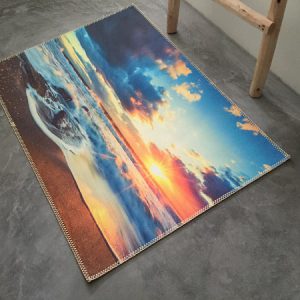 UITVERKOOP nog 4 op voorraad Badmat ondergaande zon 100cm x 70cm 100% polyester