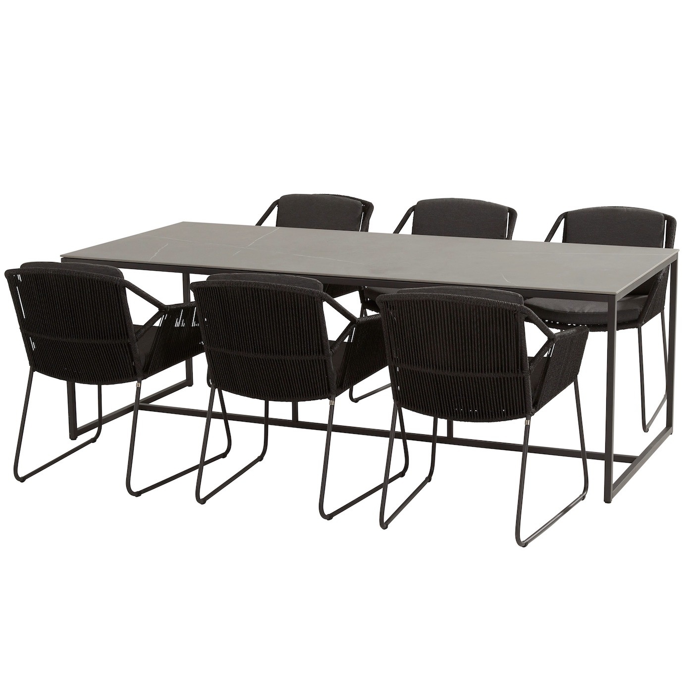 Accor Quatro dining tuinset 7-delig 220x95xH75 cm 4 Seasons Outdoor