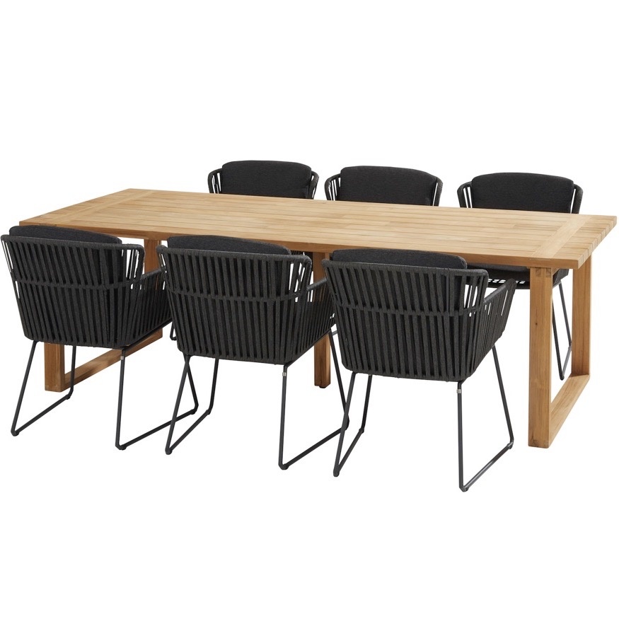 Vitali Spartan dining tuinset 240x100xH75 cm 7 delig antraciet Taste 4SO