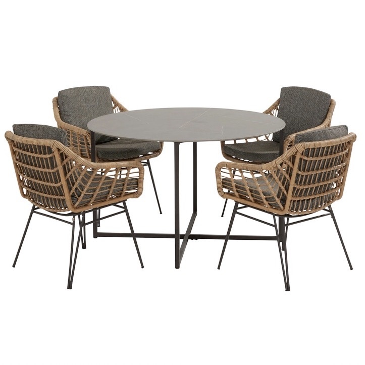 Cottage Quatro dining tuinset 5-delig 120cm rond 4 Seasons Outdoor