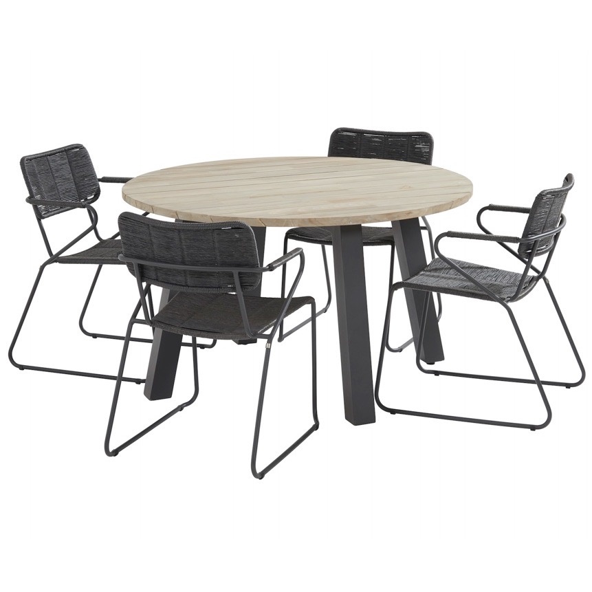 Swing Derby dining tuinset 130xH75 cm 5 delig antraciet Taste 4SO