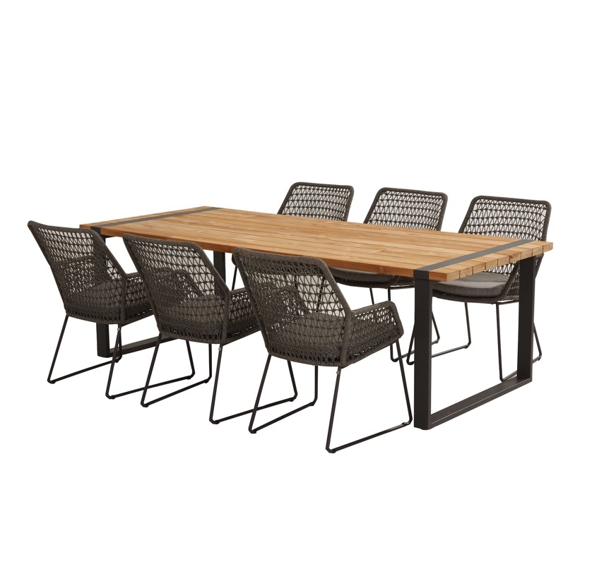 Babilonia Alto dining tuinset 7-delig 240x100xH76 cm 4 Seasons Outdoor