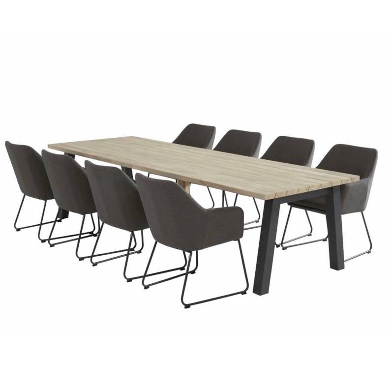 Derby Amora dining tuinset 300x100xH75 cm 9-delig 4 Seasons Outdoor