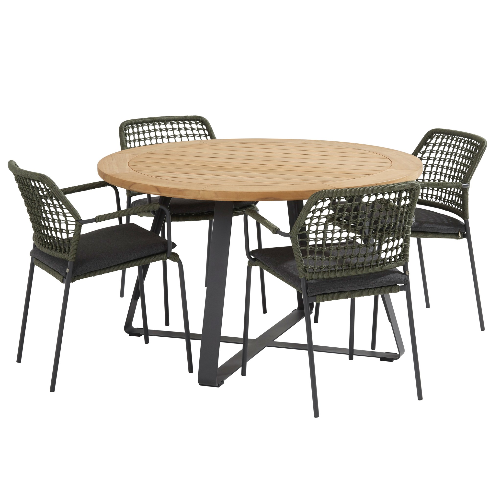 Basso Barista dining tuinset 130xH75 cm rond 5-delig blauw Taste 4SO