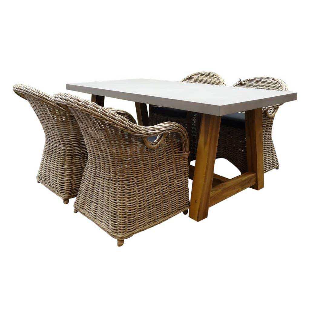 Veltis Macau dining tuinset 180x90xH77 cm 5-delig Rotan