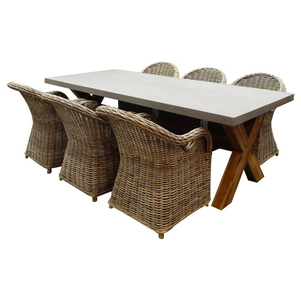 Norwich Roma dining tuinset 240x100xH77 cm 7-delig Rotan
