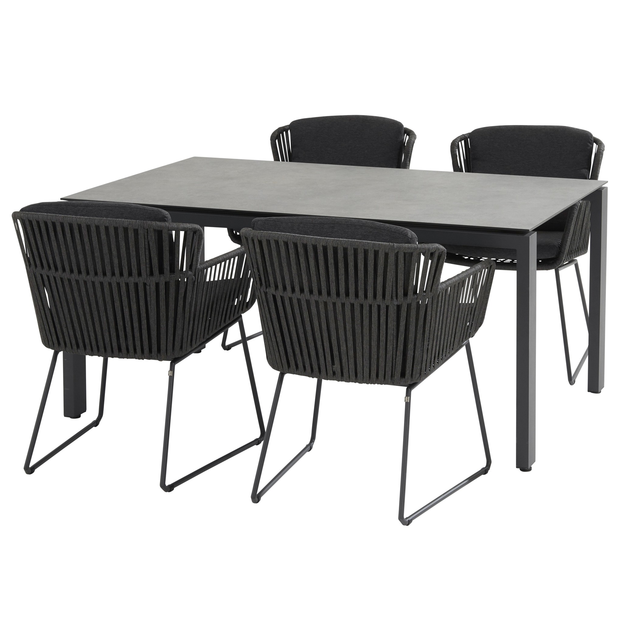 Vitali Goa dining tuinset 160x95xH75 antraciet 5-delig Taste 4SO