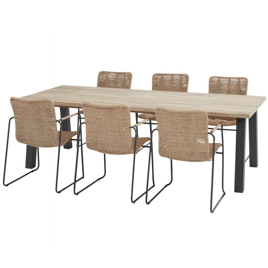 Palma Derby dining tuinset 240x100xH75 cm 7 delig blauw Taste 4SO