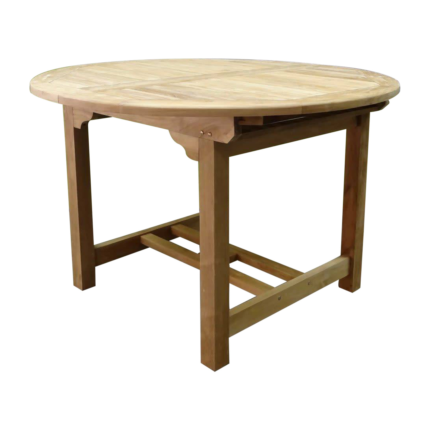 Rond uitschuifbare dining tuintafel 120-170x120xH76 cm teak