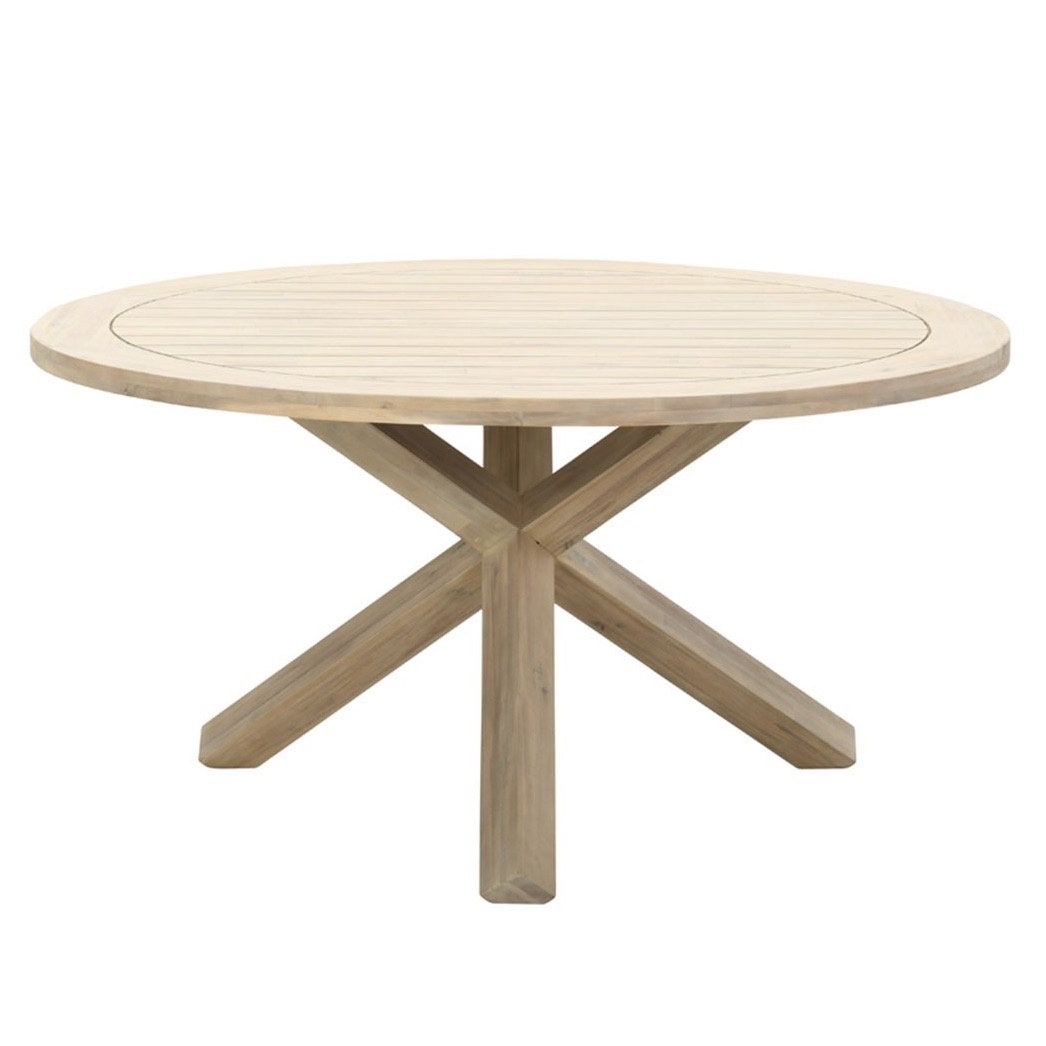 Tigre dining tuintafel 150 cm rond acacia white wash