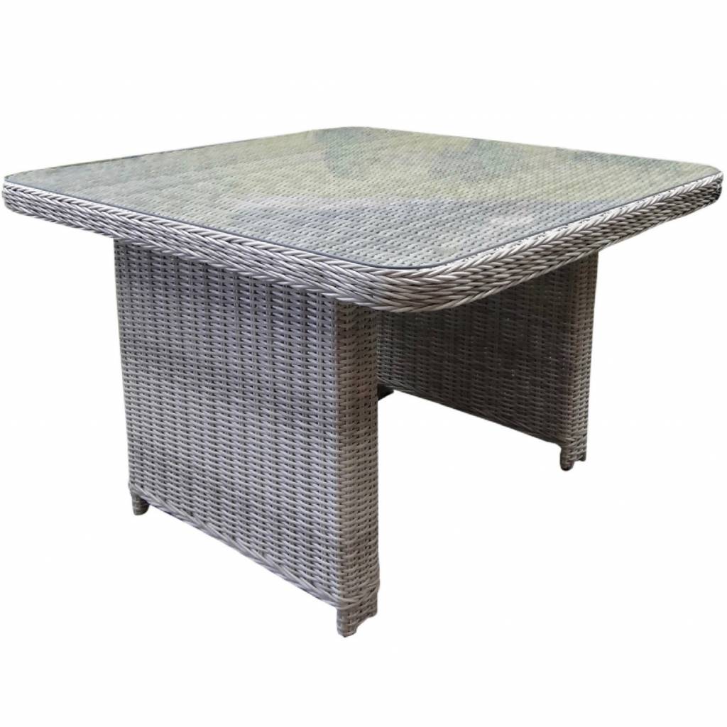 Bilbao lounge-diningtafel 110x110xH70 cm wit grijs