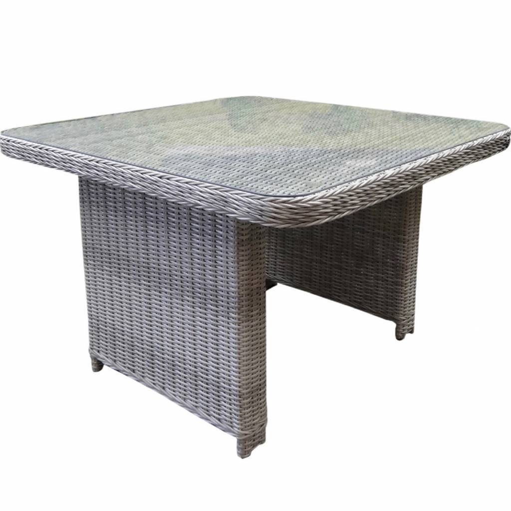 Bilbao XL lounge-diningtafel 110x110xH70 cm wit grijs