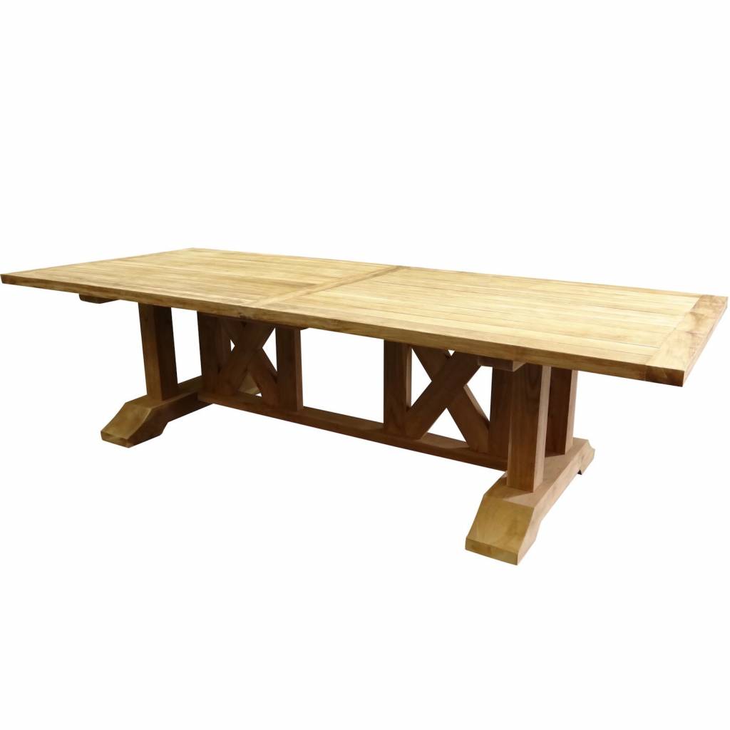 Antigua dining tuintafel 300x120xH77 cm teak gekruist