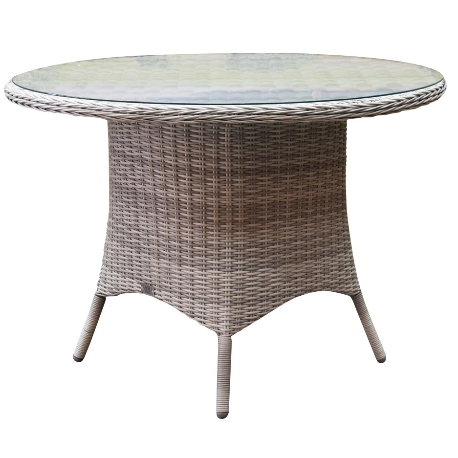 Riccione dining tuintafel 110 cm rond wit grijs